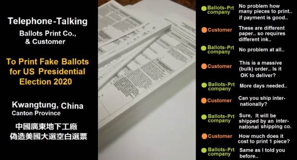 China Whistleblower with Royal Ancestry Steps Forward –
Reveals Video, Photos of Alleged Chinese Counterfeit Ballot
Printing Operations of US Ballots for MI, FL and NC 1
