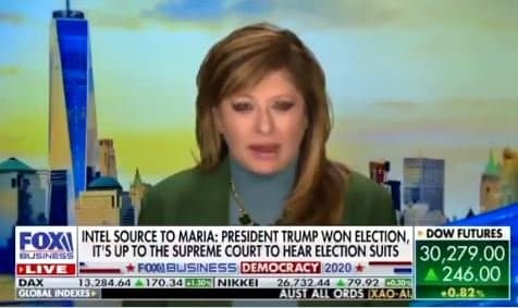BOOM! Maria Bartiromo: “Intel Source” Told Me Trump Did in
Fact Win the Election – It’s Up to Supreme Court to Take the Cases
and Stop the Clock (VIDEO) 1