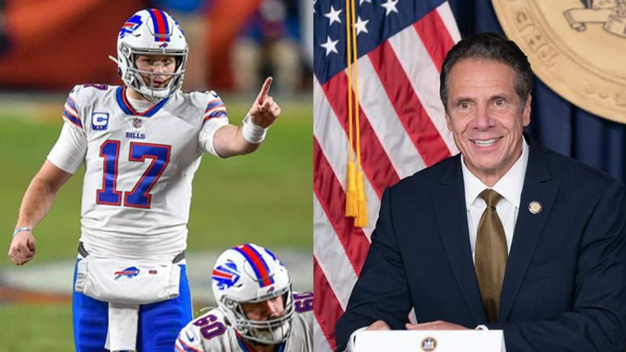 NY Gov. Cuomo has banned fans from football games all
season. Now that the Bills have made the playoffs, he says he wants
to go to a game in person. 1