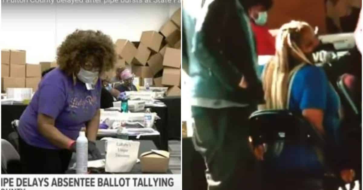 SHOCKING NEW VIDEO Appears to Show Georgia Poll Workers
Exchanging a USB Drive During Ballot Counting 1