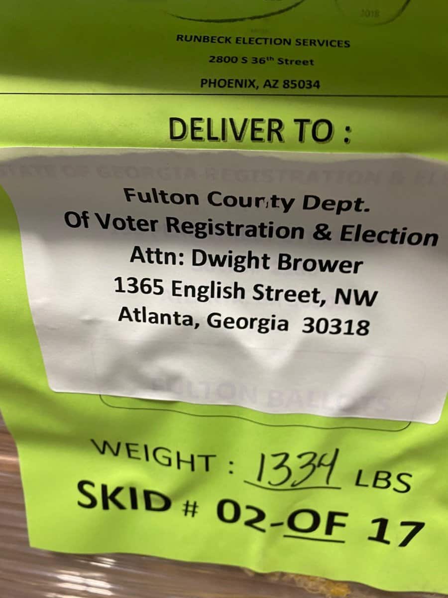 EXCLUSIVE: Fraudulent Georgia Ballots Were Addressed to
Elections Consultant Dwight Brower – The Same Guy Who Reported the
Fake Water Main Break and Then Terminated Election
Whistleblower 1