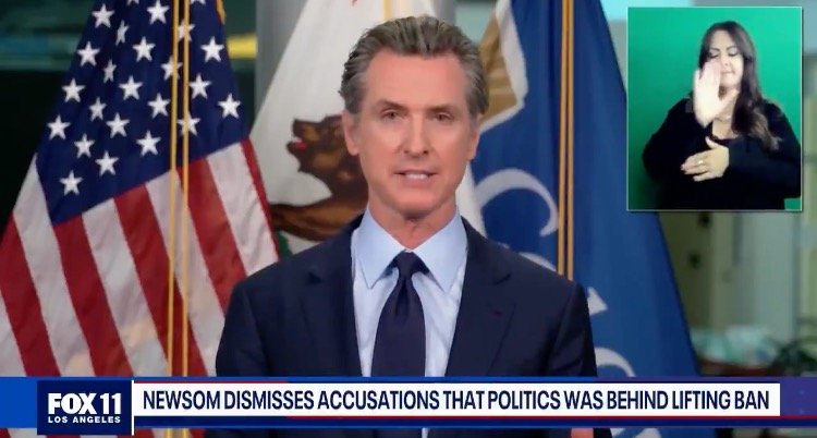 Watch Newsom Squirm When Asked if He Lifted California’s
Strict Stay-at-Home Order For Political Reasons, Including Recall
Efforts 1