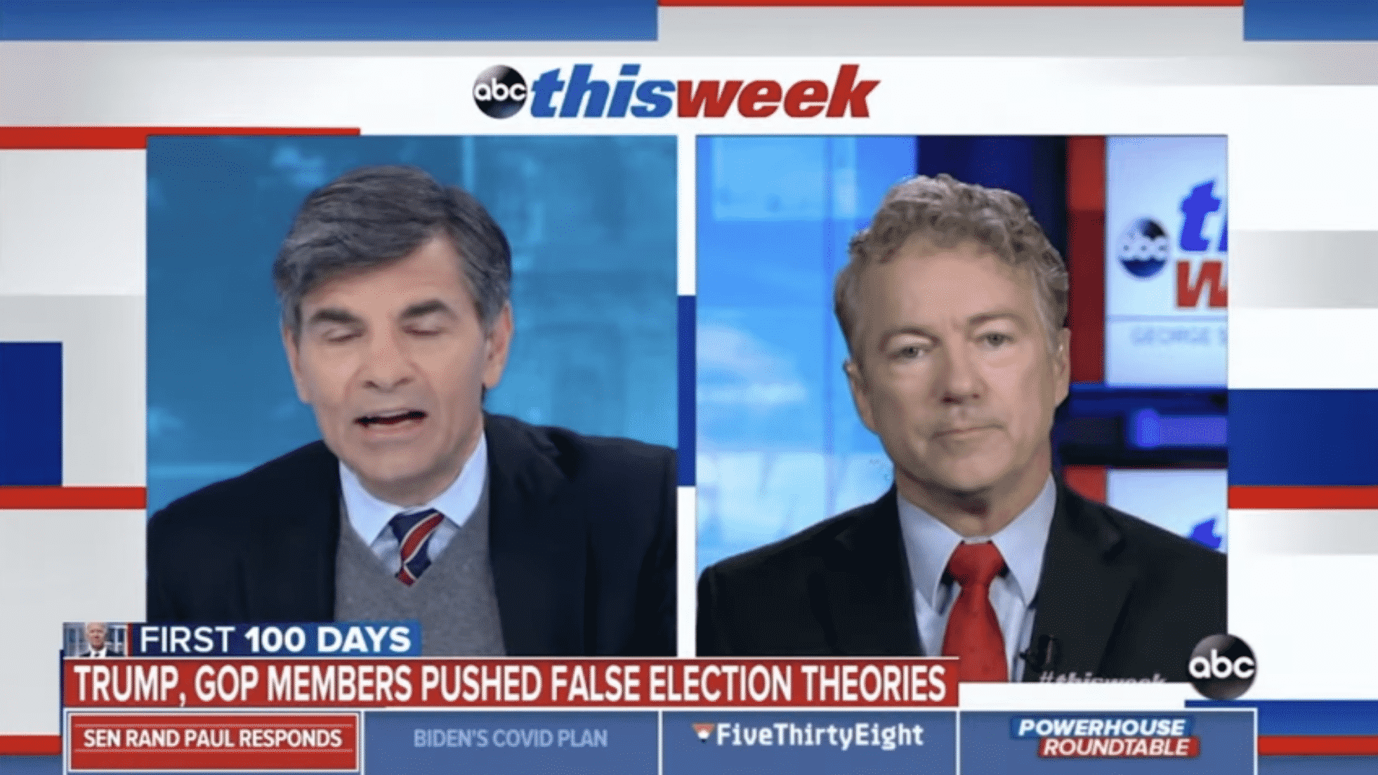 WATCH: Rand Paul Destroys ABC’s Stephanopoulos Over ‘Voter
Fraud Big Lie’ 1