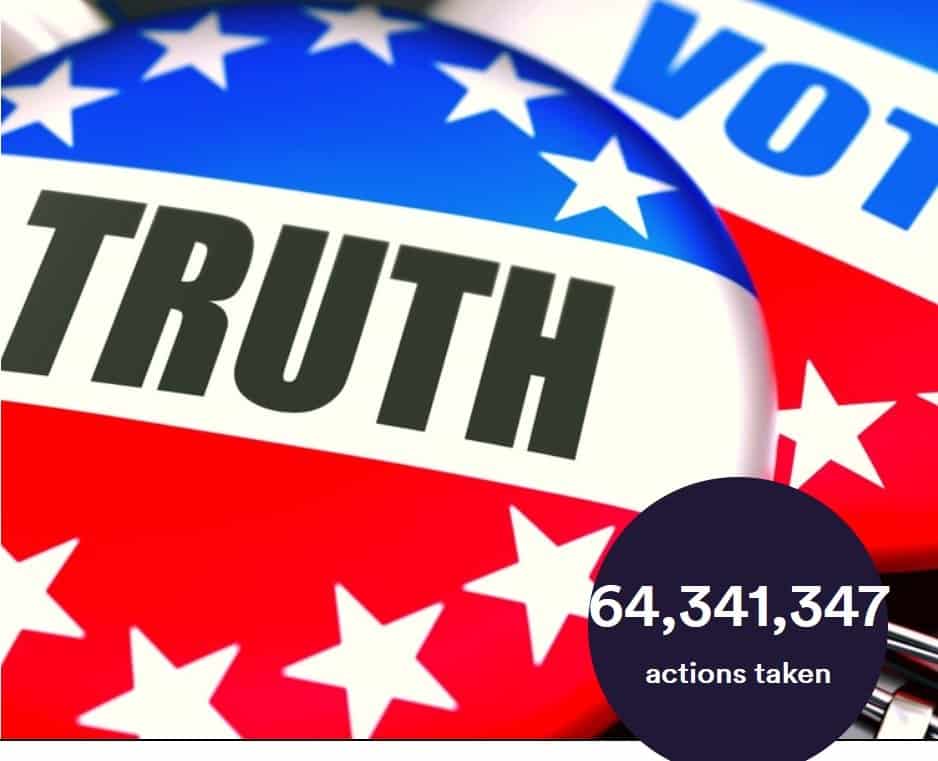 OVER 64 MILLION AMERICANS AGREE – Congress Should Have 2020
Ballots Forensically Scanned – Have State Legislatures Address
Fraud – Join Them In ONE CLICK 1