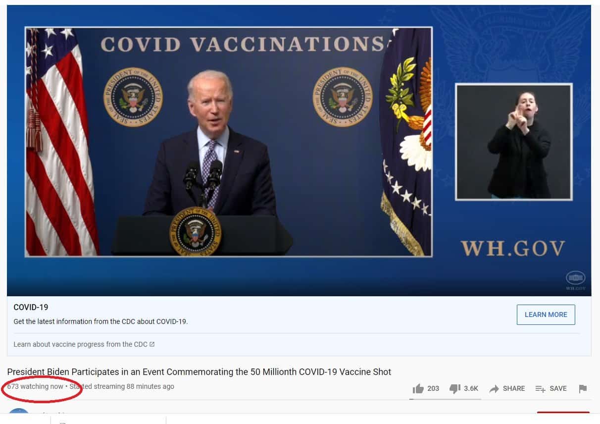 STUNNING! Joe Biden Holds Presser on COVID Vaccine — Only
669 Are Watching… But This Guy Got 81 Million Votes? 1