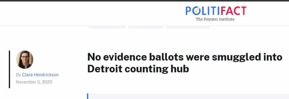 BUSTED: Politifact Caught in Major Lie on Early Morning
Ballot Dump at the TCF Center in Detroit 1