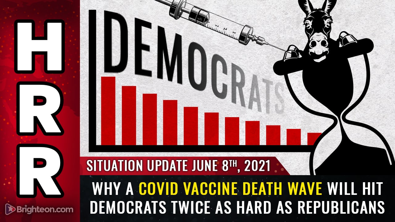 ANALYSIS: Covid vaccine deaths likely to strike 2 Democrats
for every 1 Republican... Dems could lose tens of millions of
voters before 2024 elections 1
