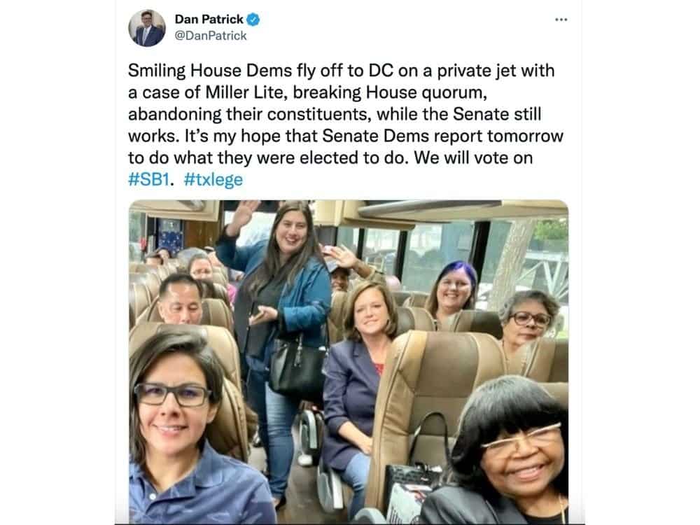 Texas Democrats Throwing Tantrum Over Election Integrity
Tout Their ‘Sacrifice’ As They Flee State In Private Jet 1