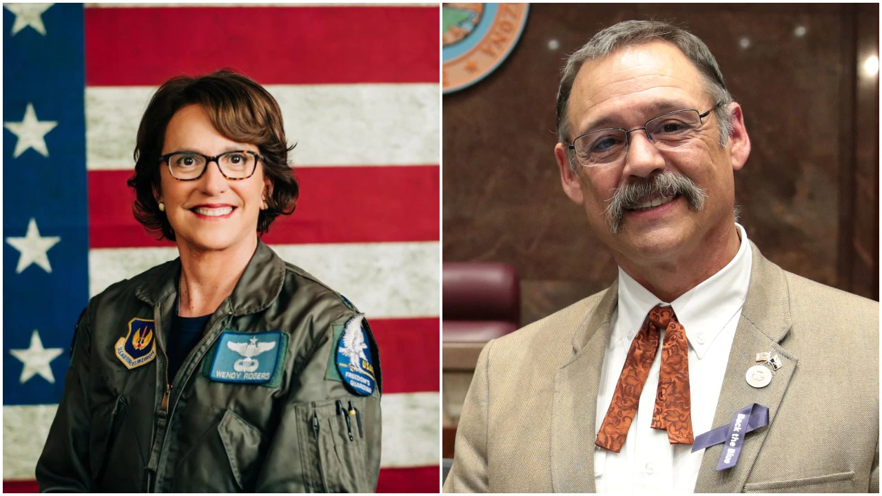 Arizona Sen. Wendy Rogers and Rep. Mark Finchem Say HELL NO
to Biden’s Door-to-Door Vaccine Gestapo 1