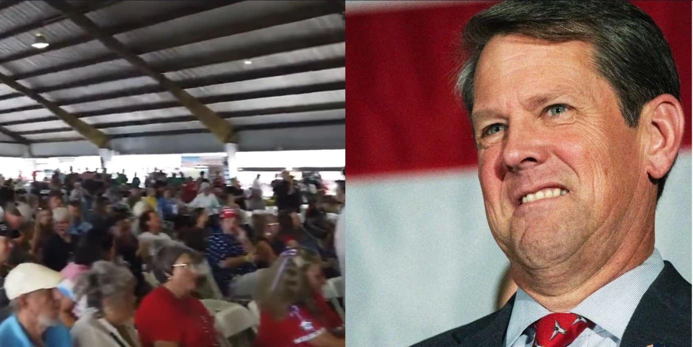 Traitor Gov. Brian Kemp Brutally Booed Off Stage AGAIN For
Helping Democrats Steal The Election 1