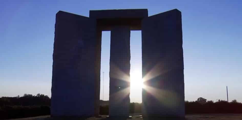 "Maintain humanity under 500,000,000?" Anonymous
Stonehenge-like "Georgia Guidestones" decree massive population
reduction necessary under the guise of "conservation" 1