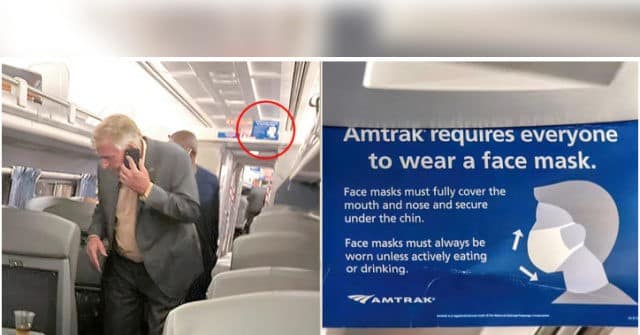 Virginia Democrat Terry McAullife Spotted Maskless on
Amtrak 1