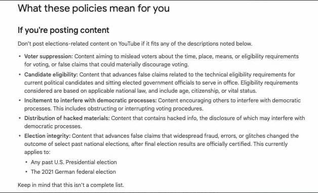 Google-YouTube Outlaws Any Content that Doubts US or Germany
Elections …(But NOT the 2016 Election!) 1
