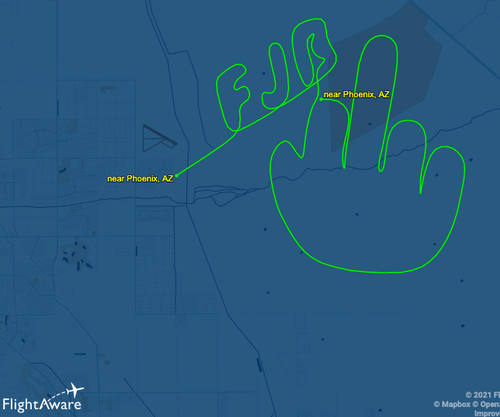 Pilot Flies "FJB" And Middle Finger Pattern Over Arizona
Skies   1