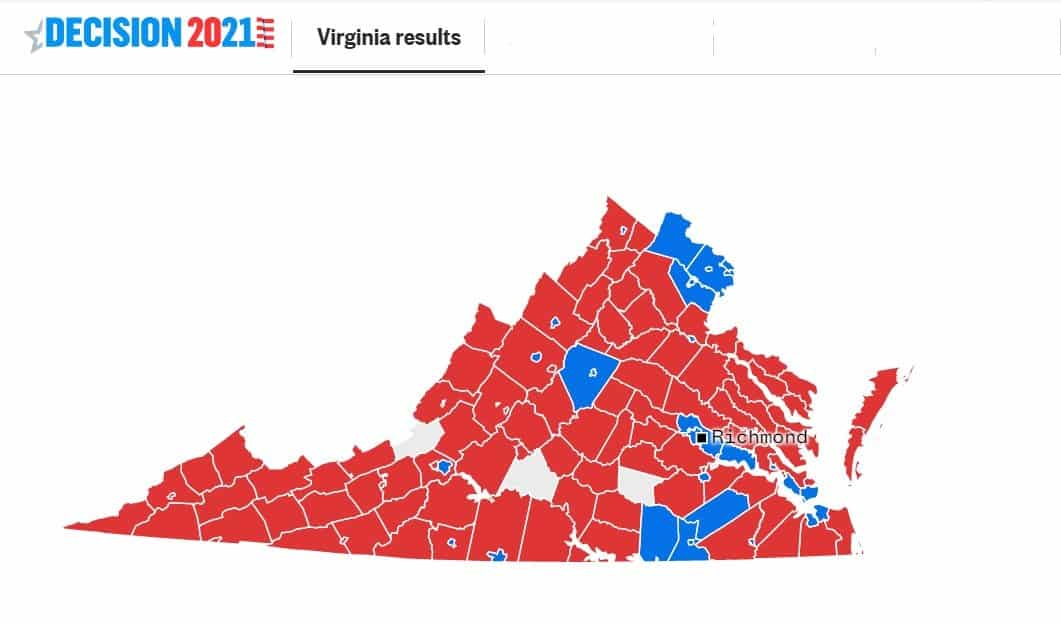 Virginia Not Only Wins Big Statewide Races, Its House Also
Turns Red – Gains Seven Seats from Democrats 1