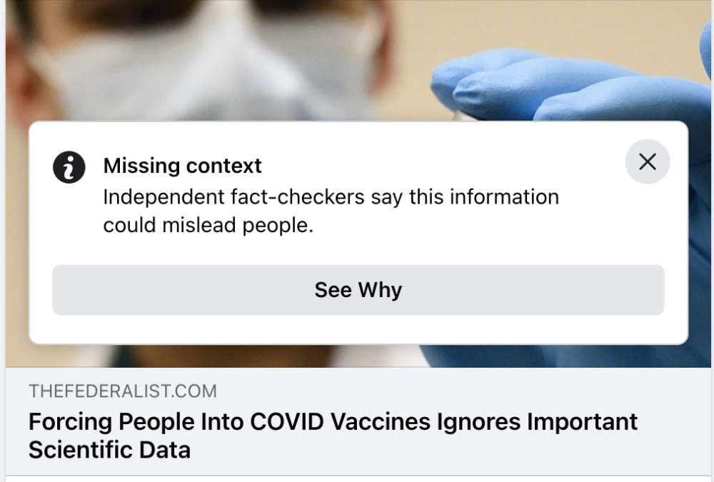 Facebook Censors Article About Dangers Of COVID
Censorship 1